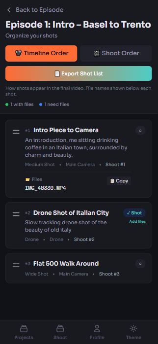 Storyboard the edit screenshot